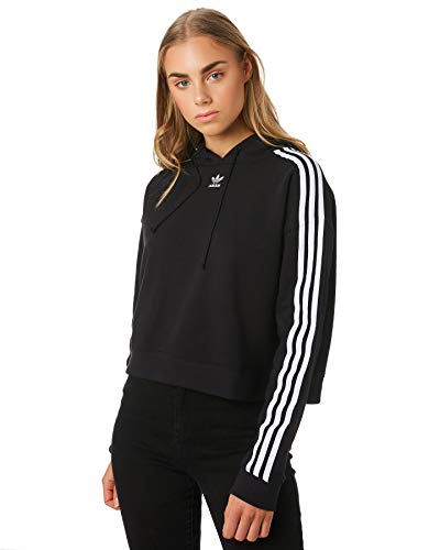 adidas Cropped Hoodie Black Camiseta, Mujer, Negro, 40