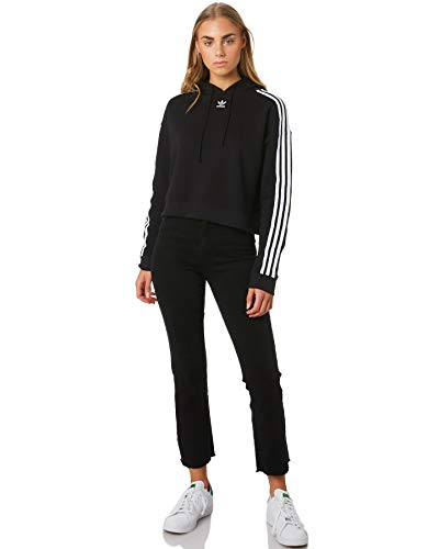 adidas Cropped Hoodie Black Camiseta, Mujer, Negro, 40