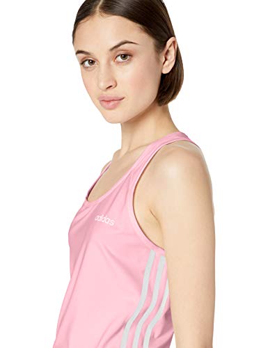 adidas Design 2 Move 3-Stripes Tank Top Camiseta de Tirantes Anchos, Rosa Verdadero, S para Mujer