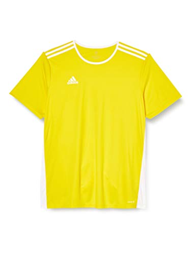 adidas Entrada 106 Camiseta de Fútbol para Hombre de Cuello Redondo en Contraste, Amarillo (Yellow/White), XS