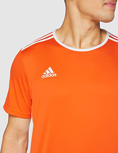 adidas Entrada 22 Camiseta de Fútbol para Hombre de Cuello Redondo en Contraste, Naranja (Orange/White), S