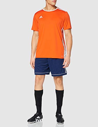 adidas Entrada 58 Camiseta de Fútbol para Hombre de Cuello Redondo en Contraste, Naranja (Orange/White), M