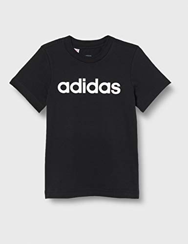 adidas Essentials Linear Logo Camiseta, Niños, Negro (Black/White), 176