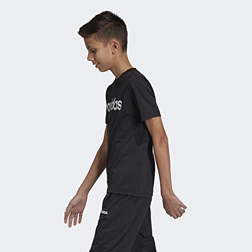 adidas Essentials Linear Logo Camiseta, Niños, Negro (Black/White), 176