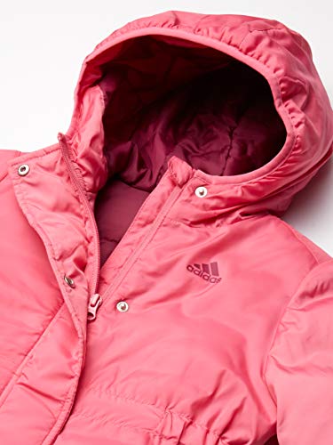 adidas Girls' Hooded Insulated Jacket Coat, sos Pink, Medium