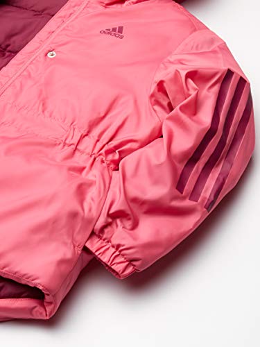 adidas Girls' Hooded Insulated Jacket Coat, sos Pink, Medium