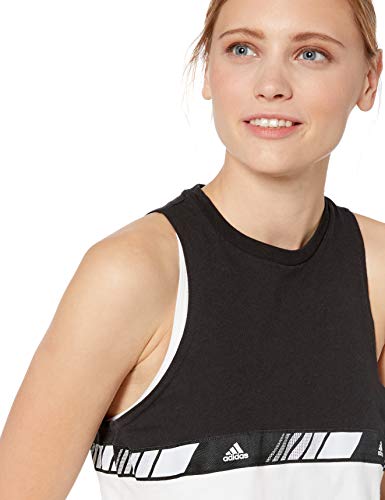 adidas Hyper Crop tee Crop - Camiseta para Mujer, Mujer, Top Corto, F19AXGW949, Negro/Blanco, Extra-Large