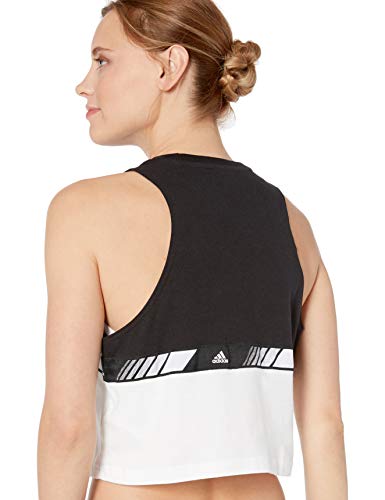 adidas Hyper Crop tee Crop - Camiseta para Mujer, Mujer, Top Corto, F19AXGW949, Negro/Blanco, Extra-Large