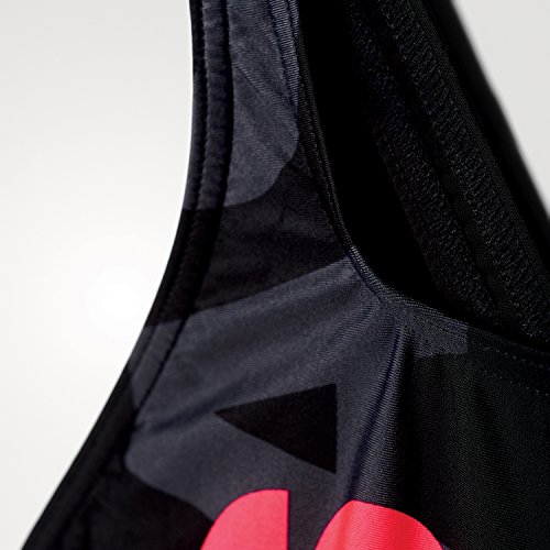 adidas Lin YG 1PC - Bañador para Mujer, Color Negro/Rojo, Talla 40