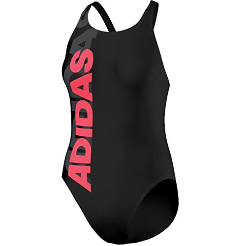adidas Lin YG 1PC - Bañador para Mujer, Color Negro/Rojo, Talla 40