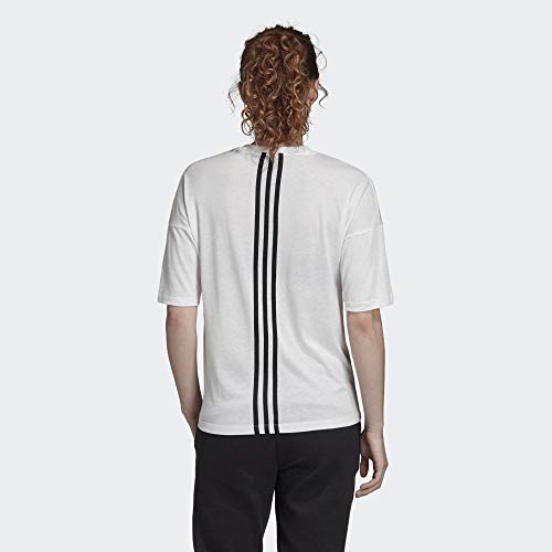 adidas Must Haves 3-Stripes T-Shirt W Camiseta, Mujer, Blanco(White/Black), L