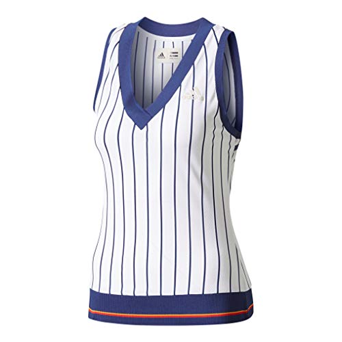 adidas NY Striped Camiseta Línea Real Madrid FC de Tenis, Mujer, Multicolor (Blatiz/azuosc), L