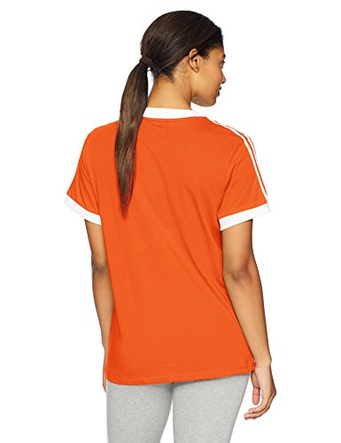 adidas Originals Women's 3 Stripes T-Shirt, Orange, 2XS