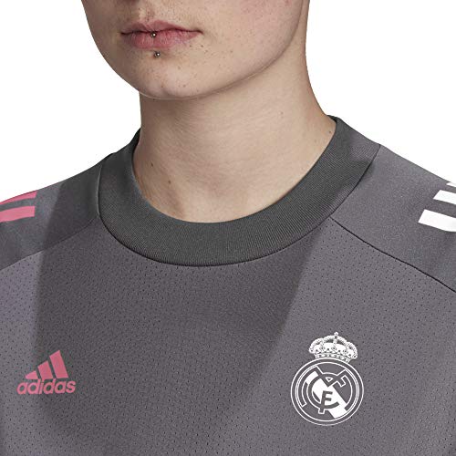 Adidas Real Madrid Temporada 2020/21 Camiseta Entrenamiento Oficial, Mujer, Gris, XXL