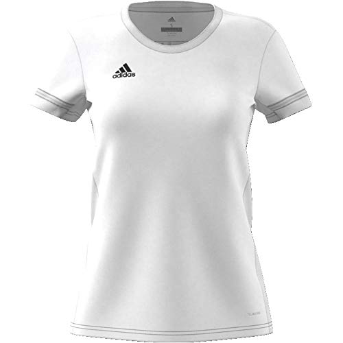adidas T19 SS JSY W Camiseta de Manga Corta, Mujer, White, XL/L