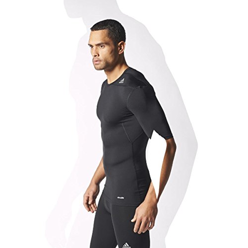 adidas Tech Fit Base - Camiseta de fitness, color negro, talla M