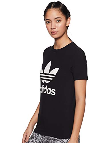 adidas Trefoil, Camiseta para mujer, Negro (black/White), 32
