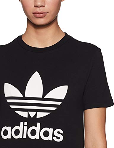 adidas Trefoil, Camiseta para mujer, Negro (black/White), 32