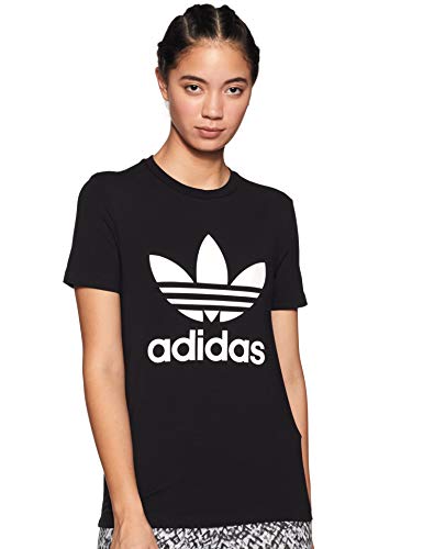 adidas Trefoil, Camiseta para mujer, Negro (black/White), 32