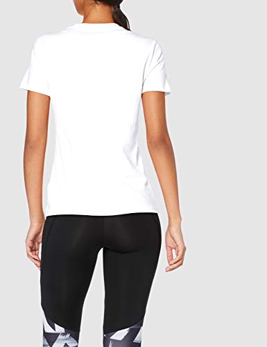 adidas W E Lin Slim T Camiseta de Manga Corta, Mujer, Blanco (White/Black), L