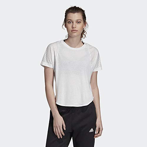 adidas W ID Mesh tee Camiseta de Manga Corta, Mujer, Blanco (White), S