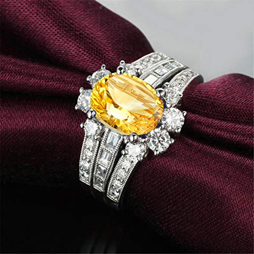 Adokiss Mujer no-metal-stamp (Fashion only) plata talla ovalada Citrine