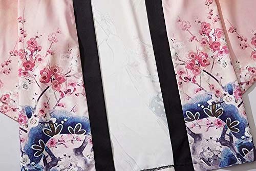 AFASSW Japonés Kimono Chaquetas Grulla Geisha Impreso 2020 Hombres Harajuku Streetwear Casual Delgado Vestido Japón Estilo Suelto Camisas Manga Corta Calle Personalidad, Xl