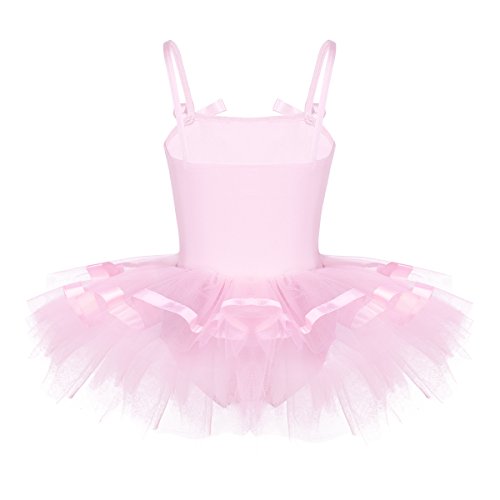 Agoky Baile de Ballet Vestido de Niña Maillot Traje de Ballet Tutú Leotardo Princess Girls Falda de Tul Traje de Carnaval Rosa A 7-8 años