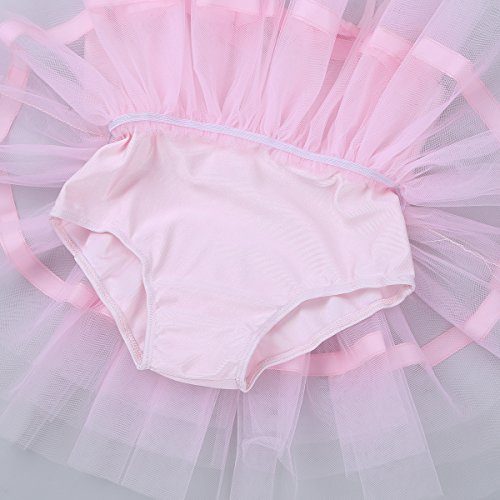 Agoky Baile de Ballet Vestido de Niña Maillot Traje de Ballet Tutú Leotardo Princess Girls Falda de Tul Traje de Carnaval Rosa A 7-8 años