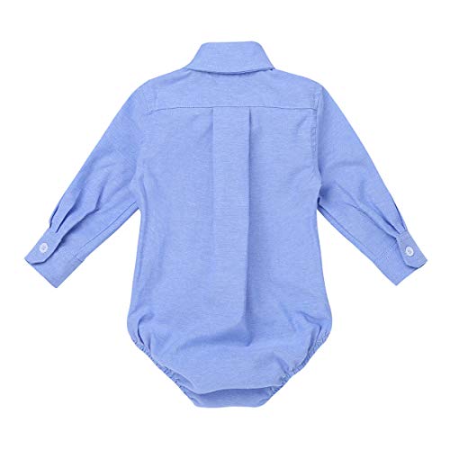Agoky Ropa para Bebés Niños Camisas Manga Largo 2018 Ropa para Recién Nacidos Bebe Monos Niños Boda Fiestas Bautizo Bodies Azul 9 Meses
