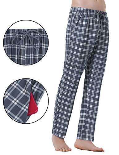 Aiboria Pantalones de Pijama Hombre Pantalón Algodón Pijama de Cuadros Largos Pantalones de Casa para Hombre Pijama Suelto de Hombre