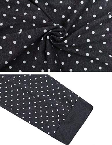 Aiboria Pantalones de Pijama Largos para Mujer Algodon Punto de Ola Casual Suelto Partes de Abajo de Pijamas de Mujer para Otoño e Invierno