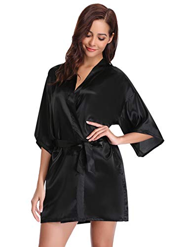 Aibrou Kimono Mujer Batas Cortos Lenceria de Aspecto Brillante