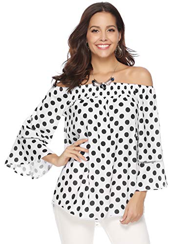 Aibrou Mujeres La Moda Off The Shoulder Camisetas Manga Larga Blusas, Hombros al Descubiertos T-Shirt Playera Top