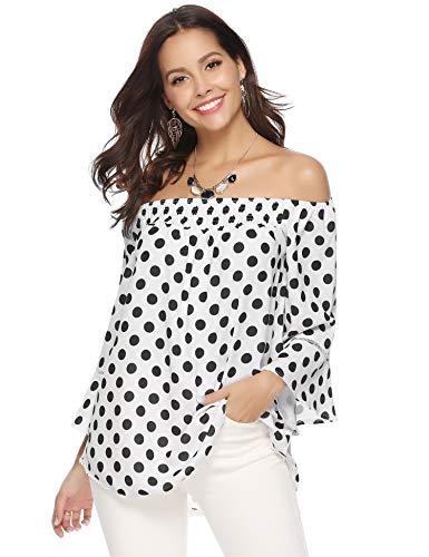 Aibrou Mujeres La Moda Off The Shoulder Camisetas Manga Larga Blusas, Hombros al Descubiertos T-Shirt Playera Top