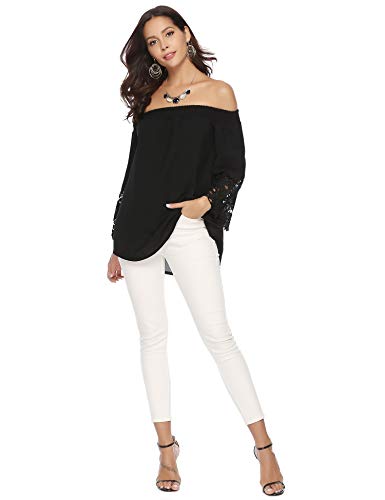 Aibrou Mujeres La Moda Off The Shoulder Camisetas Manga Larga Blusas, Hombros al Descubiertos T-Shirt Playera Top