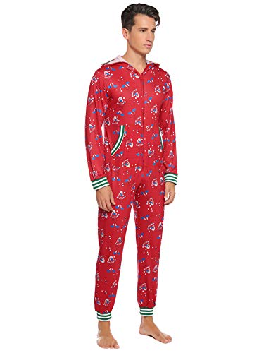 Aibrou Pijamas de Navidad Conjunto Familia Ropa de Dormir Casual Invierno Mujer Hombre Niños