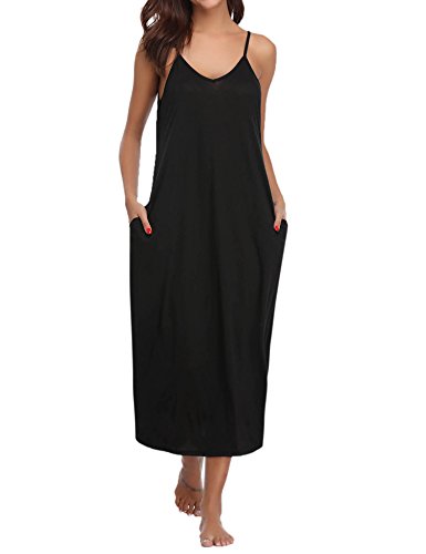 Aibrou Vestidos Mujer Algodón Verano,Vestidos de Playa sin Mangas Falda Largo Sexy Elegante y Comodo Dress para Playa Casual Caminar Diario Compras