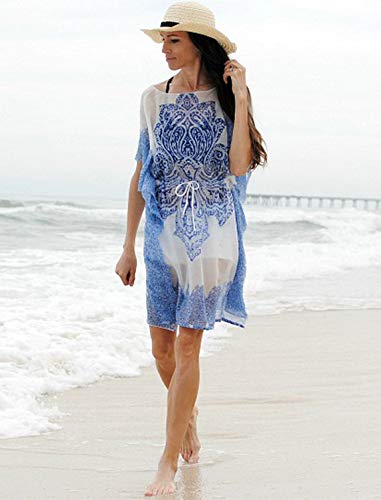 AiJump Túnica Vestido de Playa Kimonos Pareos Mujer Bohemia Verano Camisa