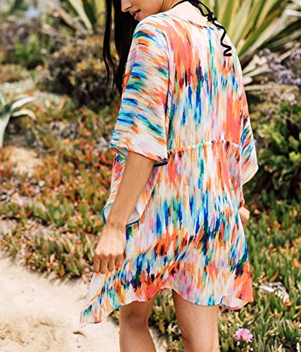 AiJump Túnica Vestido de Playa Kimonos Pareos Mujer Bohemia Verano Camisa