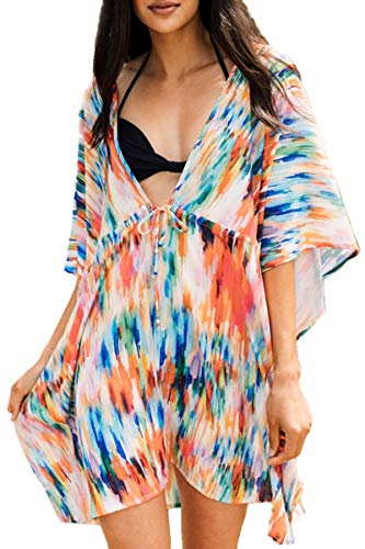 AiJump Túnica Vestido de Playa Kimonos Pareos Mujer Bohemia Verano Camisa