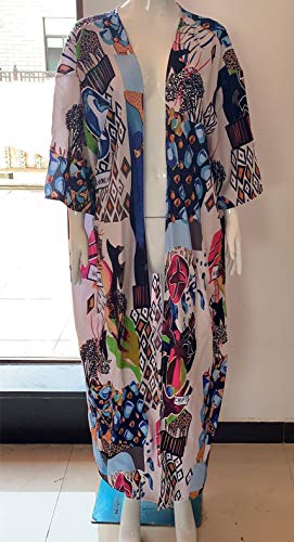 AiJump Vestido de Playa Floral Kimono para Bañador Pareos Camisa Larga de Verano Cover Ups para Mujer