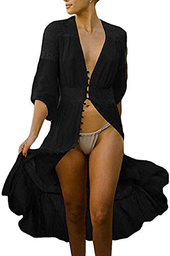 AiJump Vestido de Playa Kaftan Kimonos Pareos Bohemia Cover Ups para Mujer