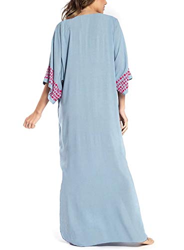 AiJump Vestido de Playa Kaftan Kimonos Pareos Bohemia Cover Ups para Mujer