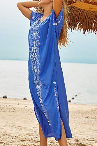 AiJump Vestido de Playa Kaftan Kimonos Pareos Bohemia Cover Ups para Mujer