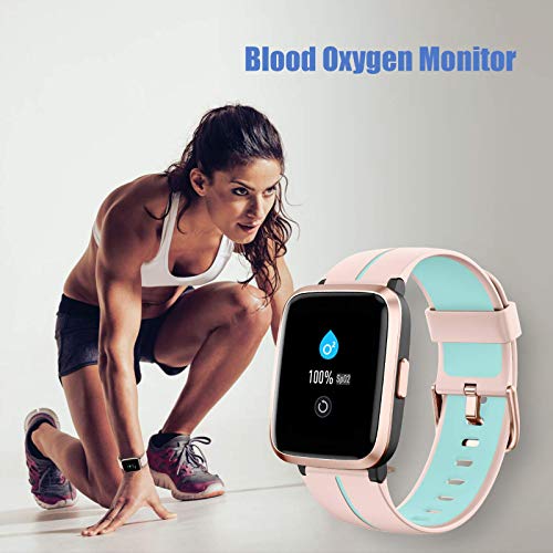 AIKELA Smartwatch,Relojes Inteligentes Mujer Hombre,Deporte Reloj de Fitness con Impermeable IP68,Actividad Monitores de Datos Físicos/Ciclo Menstrual Femenino,Compatible con Android iOS Rosa