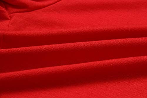 Ajpguot Verano Mujer V-Cuello Sin Mangas Monos Color sólido Mamelucos Sexy Sin Respaldo Jumpsuits de Playa Rompers (M, Rojo)