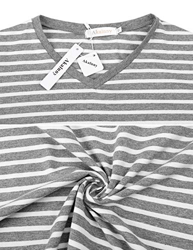 Akalnny Pijamas Hombre Invierno Algodón Cómodo Conjunto de Ropa de Dormir Casa Pantalon Camisa Larga de Rayas