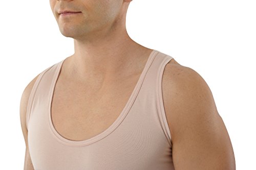ALBERT KREUZ Camiseta Interior de Tirantes Invisible Color Carne/Piel/Beis con Cuello Redondo Profundo y de algodón elástico 07/XL