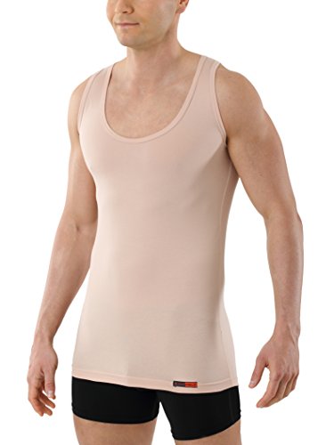 ALBERT KREUZ Camiseta Interior de Tirantes Invisible Color Carne/Piel/Beis con Cuello Redondo Profundo y de algodón elástico 07/XL